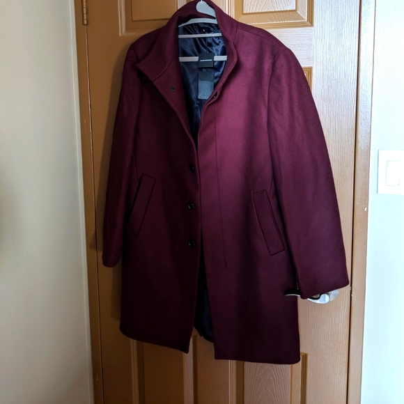 BNWT Club Monaco Manteaux Maroon wool jacket - Picture 1 of 8